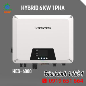 Biến tần hybrid HYPONTECH 6 kw 1 pha HES-6000 (Ứng dụng theo dõi có Tiếng Việt)