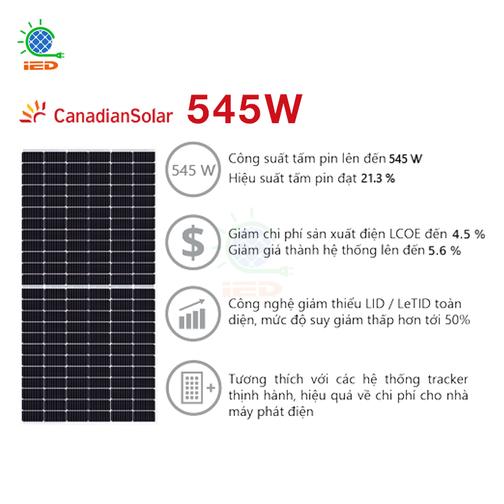 Tấm pin Canadian 545W – Điện năng lượng mặt trời - Ảnh 3