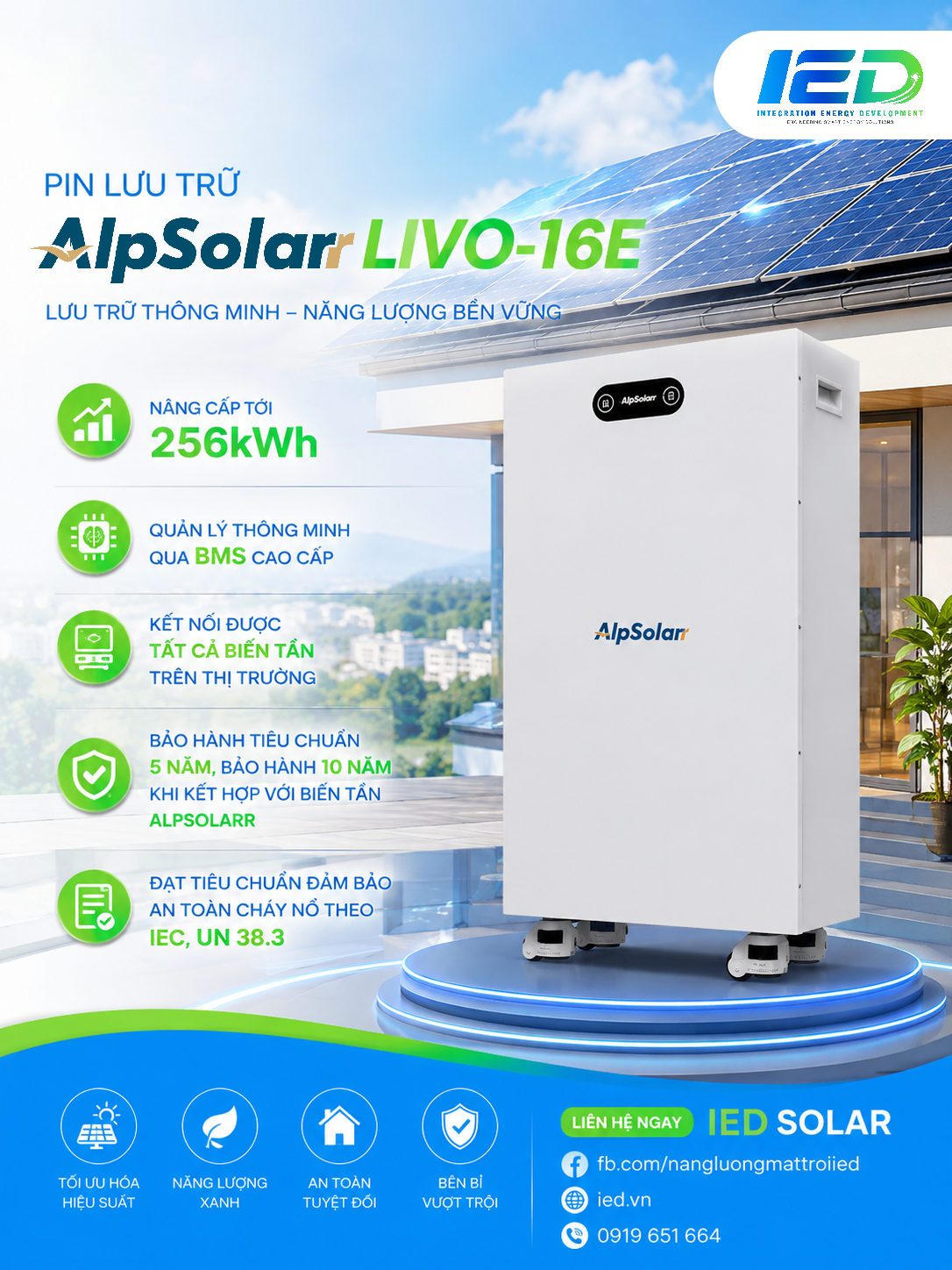 Pin lưu trữ 16.07kWh AlpSolarr LIVO-16E - Ảnh 3